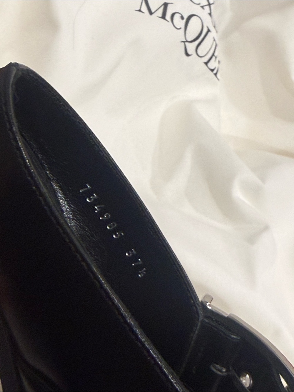 Alexander McQueen Black Leather Buckle Platform Mules - Picture 2 of 6